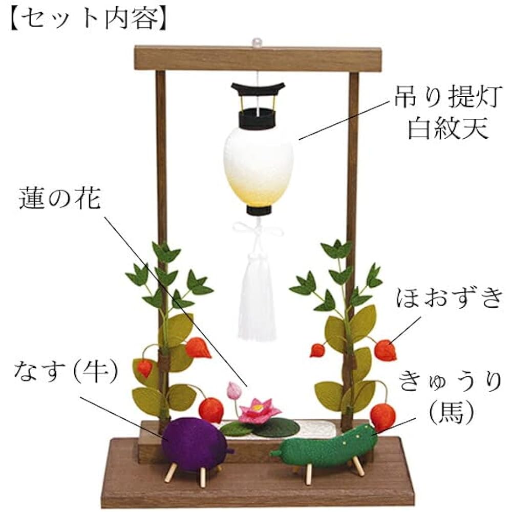 Kyoto Buddhist Altar Hayashi Chirimen Obon Decoration Obon Frame Decoration Set [Original Cross Set]