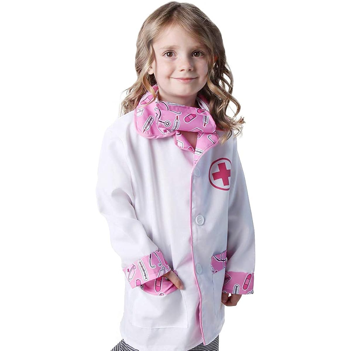 Storybook Wishes Girls Pink Doctor Jacket & Mask Pretend Play Costume (Select Size)