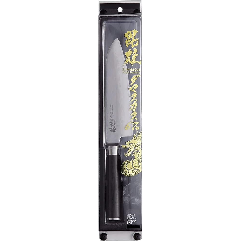 Pearl Metal 67 Layer Damascus Santoku Knife 165mm Hiyuu F-2349 Silver 29.5×4.5×2.5cm
