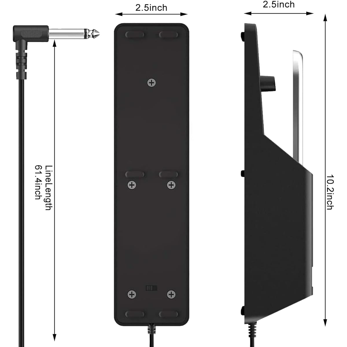 Universal Sustain Pedal Keyboard Pedal with Polarity Switch for Various Digital Pianos, Electronic Keyboards, MIDI Synthesizer Instruments