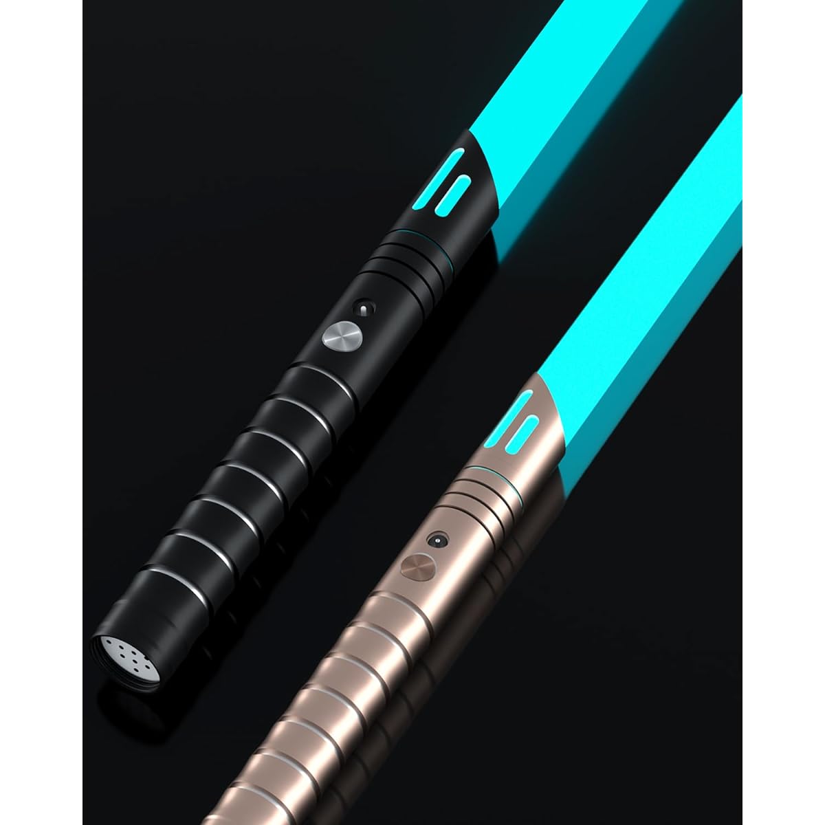 LED Lightsaber 14 Colors Glowing Sword Cosplay Prop Glowing Sword Glowing Toy Birthday Gift LED Party Supplies (B-Black + Rose Gold)