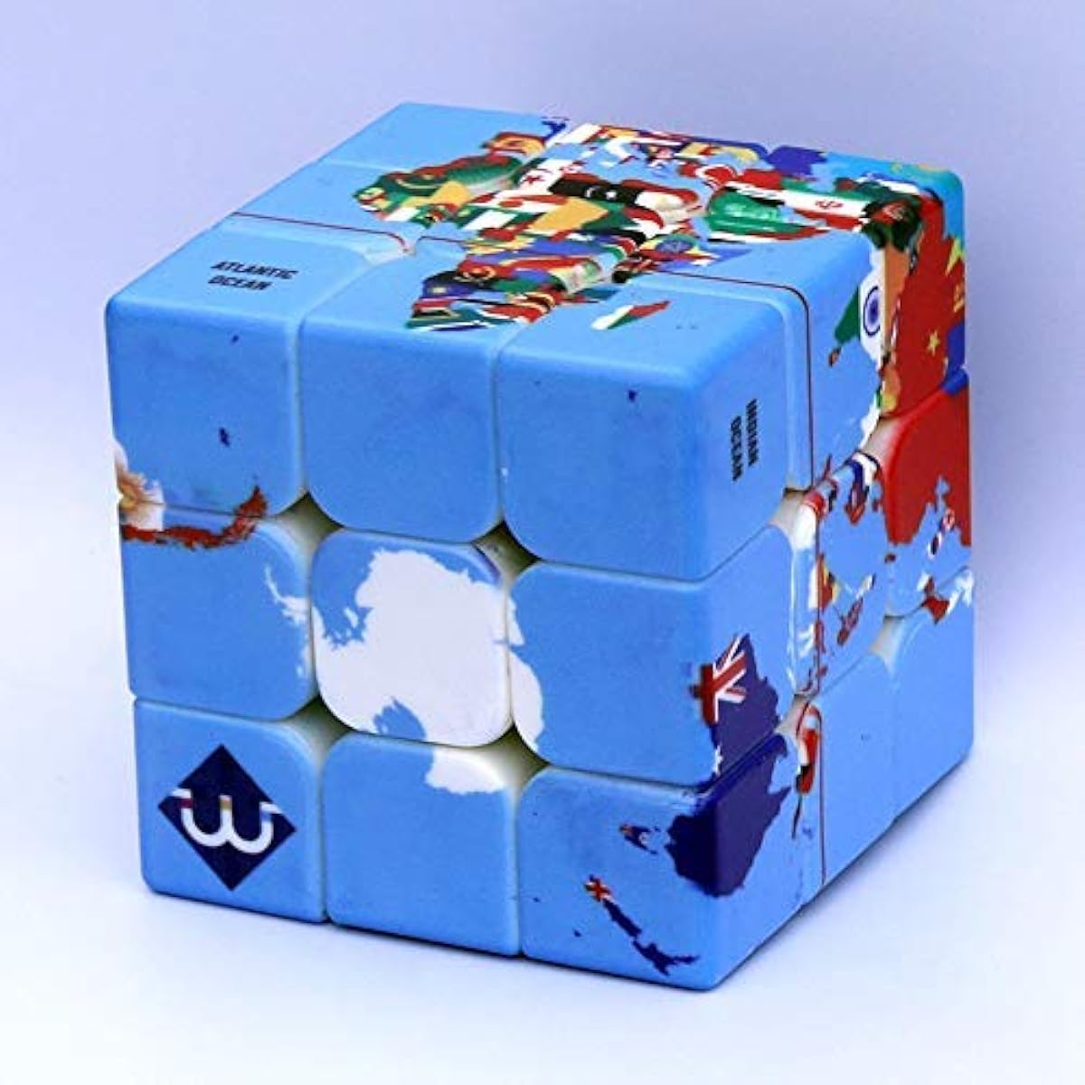Speed Cube World Map Design Magic Cube Puzzle IQ Game Puzzle Relief Effect Adult Toys 5.6cm/2.2inch
