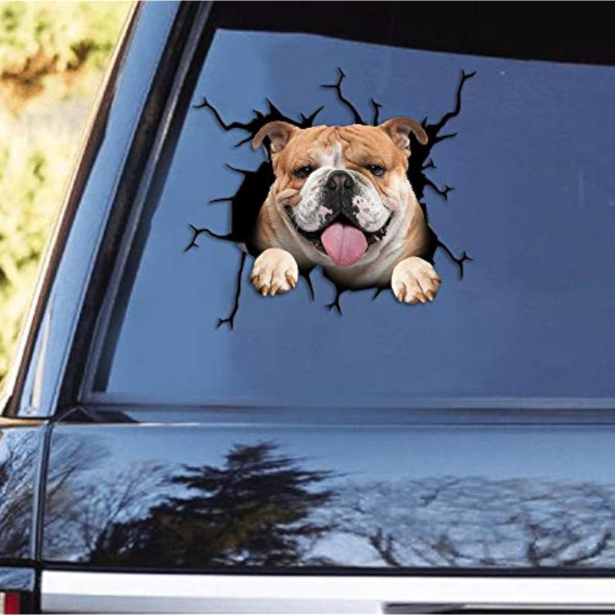 Ocean Gift English Bulldog Car Decals, Dog Car Stickers, Set of 2, Realistic English Bulldog Stickers for Car Windows, Wall Series, Size 87, 8" x 8"