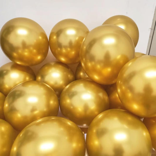 100pcs Gold Balloons 12inch Metallic Chrome Gold Party Balloons for Birthday Wedding Baby Shower Engagement Anniversary Graduation Decorations