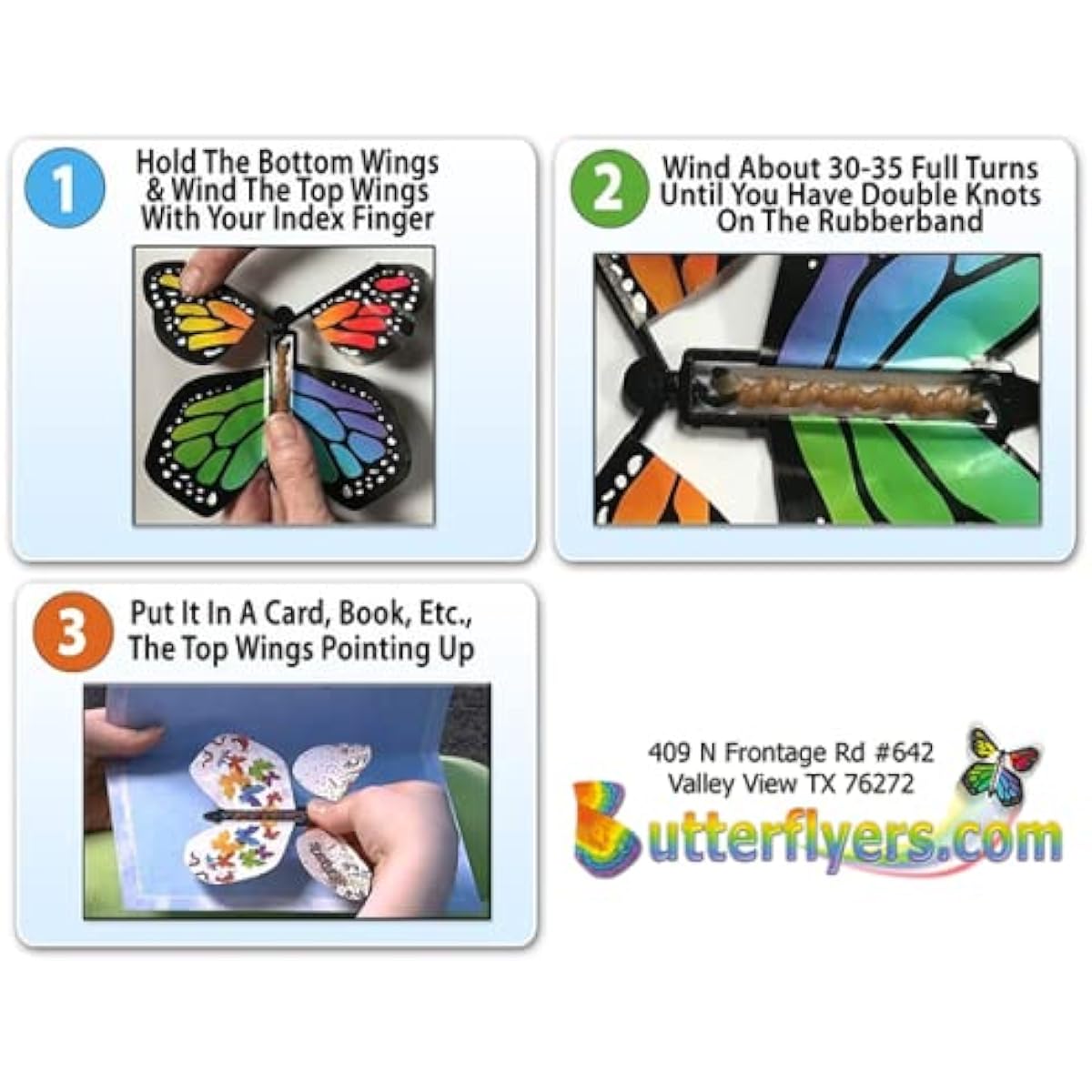BUTTERFLYERS! Black Explosion Butterfly Box Gender Reveal Flying Butterflies (It's A Girl! Flying Butterfly x 4)