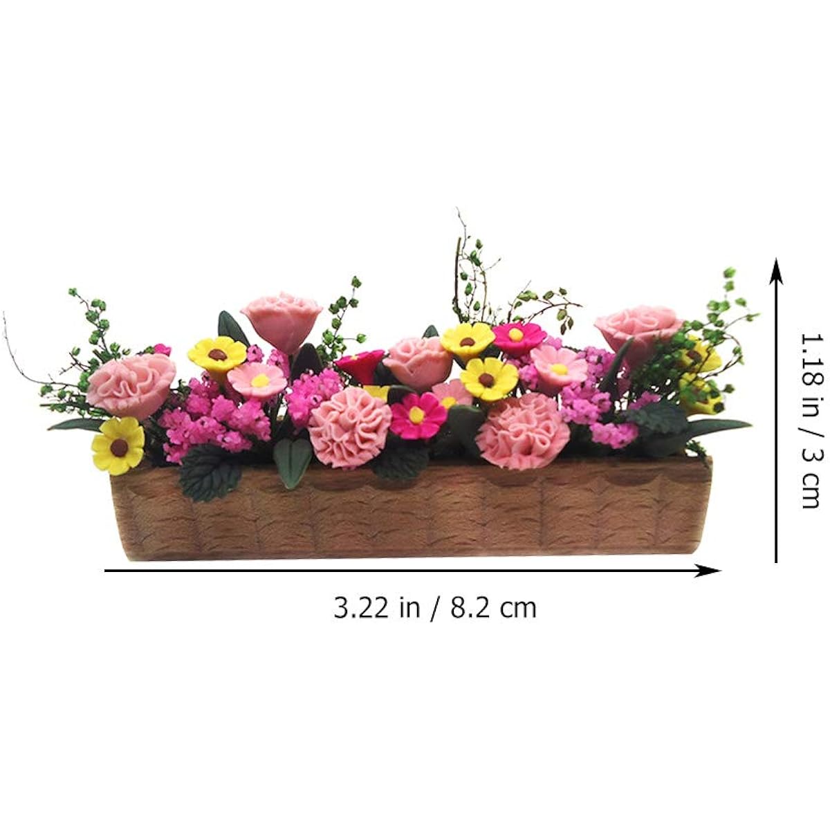 GANAZONO Miniature Flower Bed Dollhouse Garden Planter Bed Mini Window Box Micro Landscape Decoration Fairy Garden Dollhouse Accessories 2 Pieces