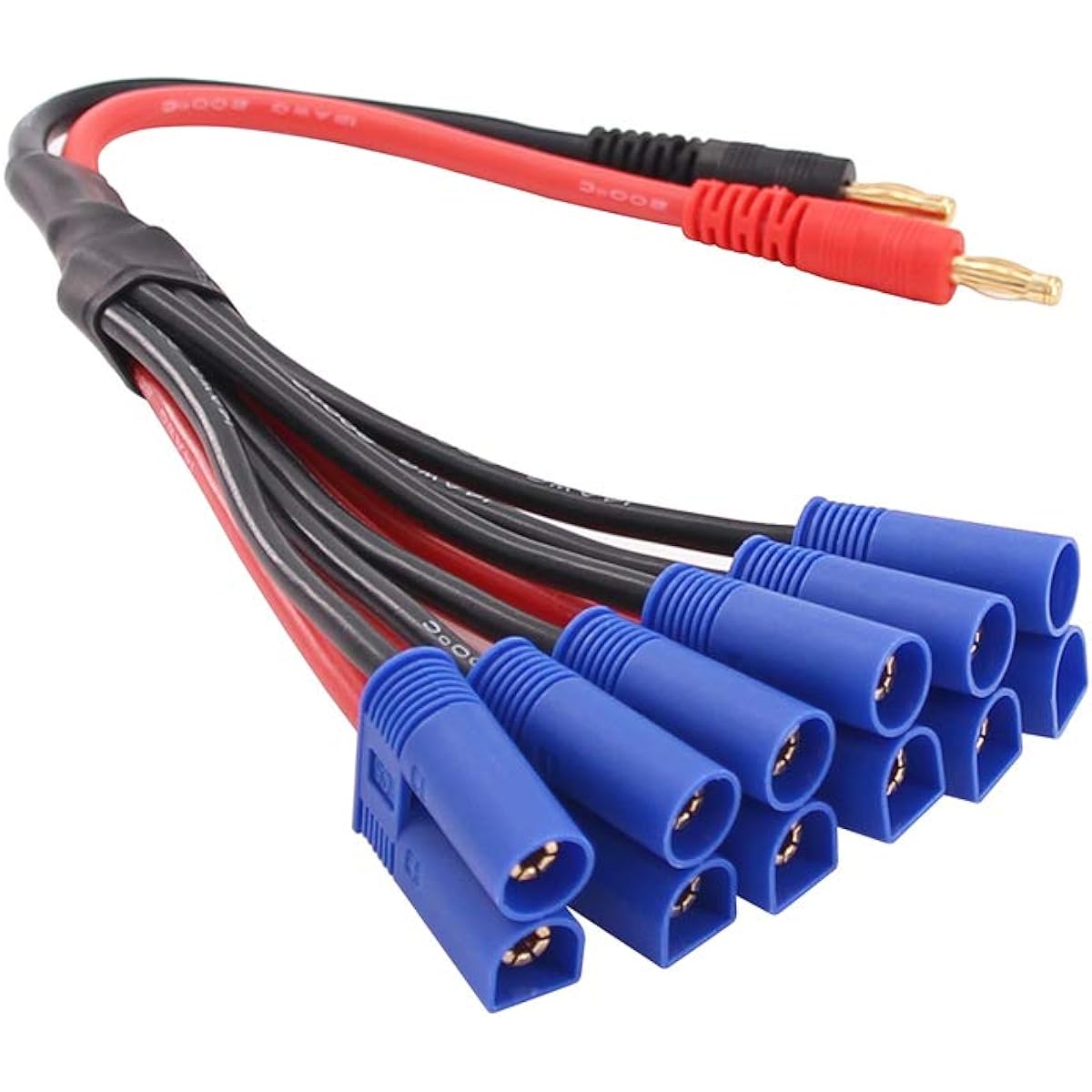 OliYin 1pc 6 EC5 Connector to 4mm Banana Plug Parallel Adapter Battery Charging Cable 27cm
