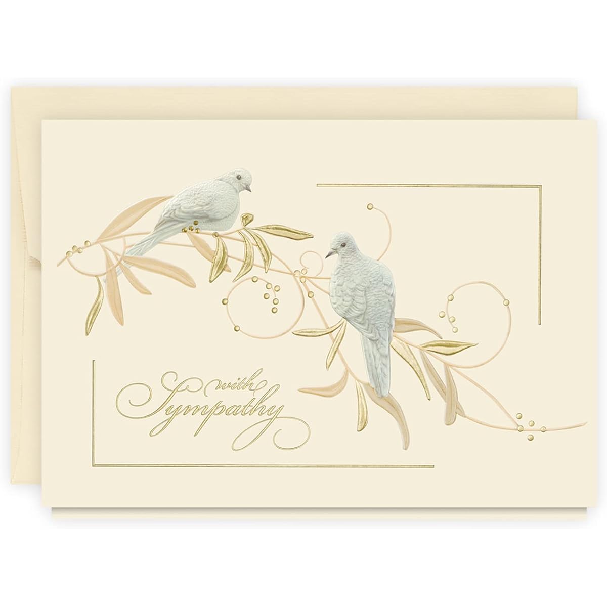 The Gallery Collection - (5) Sympathy Dove Cards with Pearl Lined Envelopes