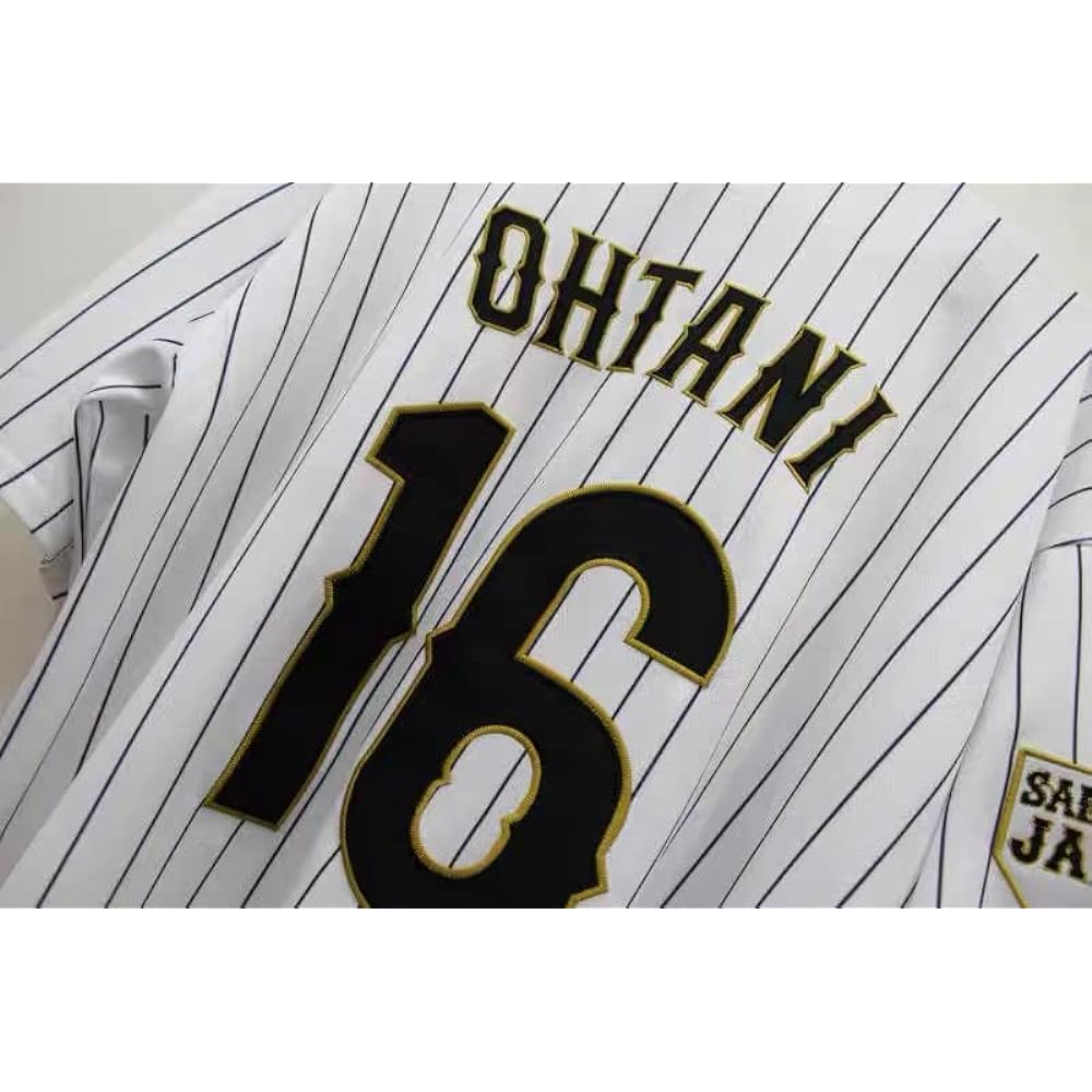 Shohei Otani Uniform 2023 WBC Replica Uniform Baseball Goods Samurai Japan Uniform Baseball Uniform (A-White Print Style, M)