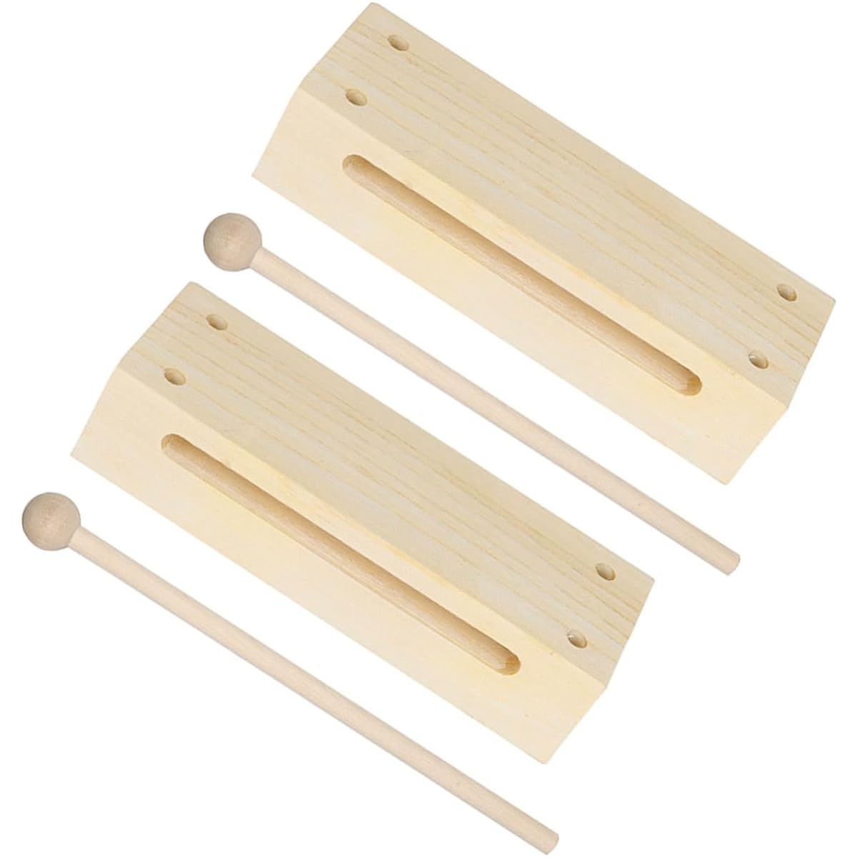 VICASKY 30pcs Set Wooden Clappers, Rhythm Sticks, Drum Jam Blocks, Temple Blocks, Playset Accessories, Camphor, Beech, Maple, Wooden Drums