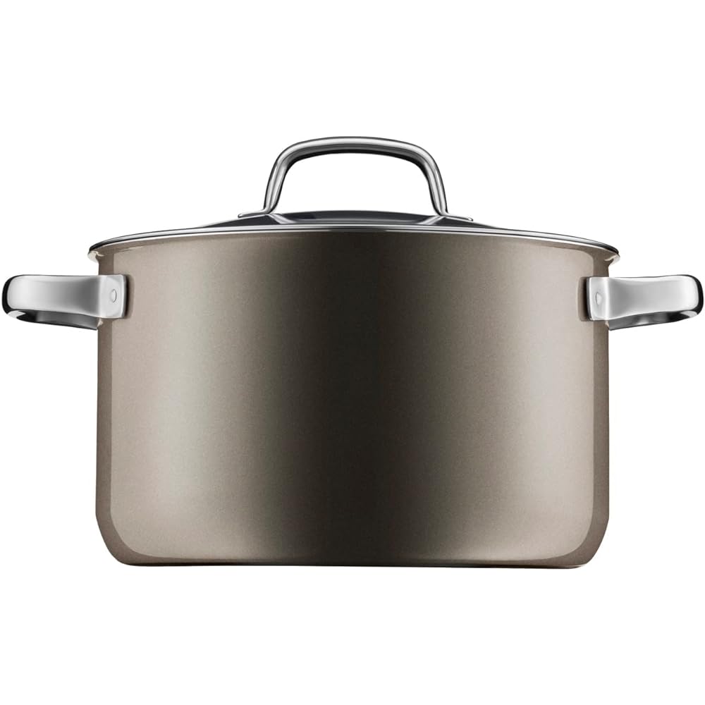 WMF Fusion Tech High Casserole 24cm DR (Dark Brass) IH Gas Fire Compatible Waterless Pot W0514475290