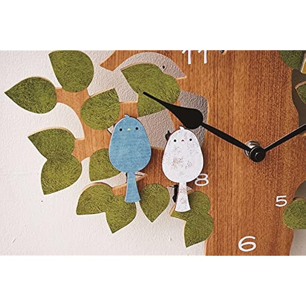 Interform Wall Clock Pendulum Clock Trull CL-9891GN Small Bird Wood Step Movement with Pendulum
