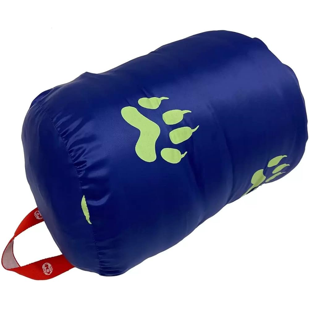 Coleman Children's Glowing Sleeping Bag Berry Cobalt Pink Blue Blue Storage Bag Included 152 x 66 cm Comfortable Temperature 10 degrees Sleeping Bag Sleeping Bag (Cobalt)
