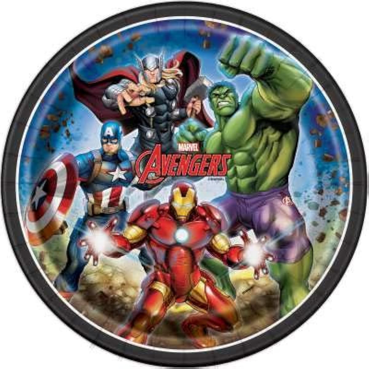 Another Dream Avengers Birthday Party Supplies Set for 16 Guests Includes Table Cover, Plates, Napkins, Birthday Candles and Exclusive Pin