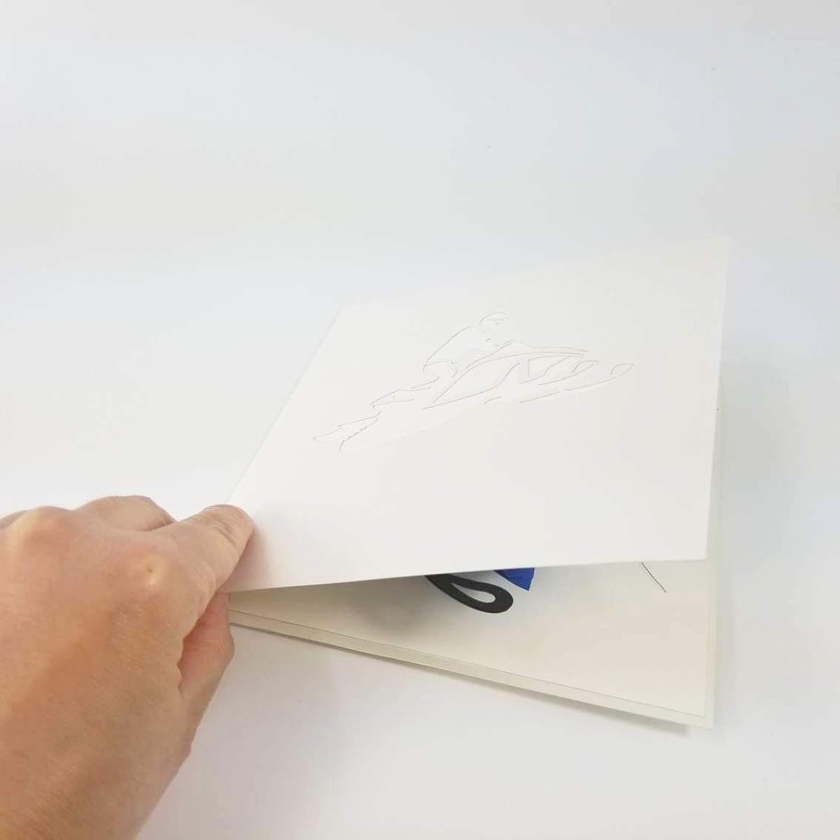 Pop Card Express 3D Snowmobile Pop Up Birthday Card Father's Day Card Anniversary Card Valentine's Day Card for Father Son Husband Boyfriend