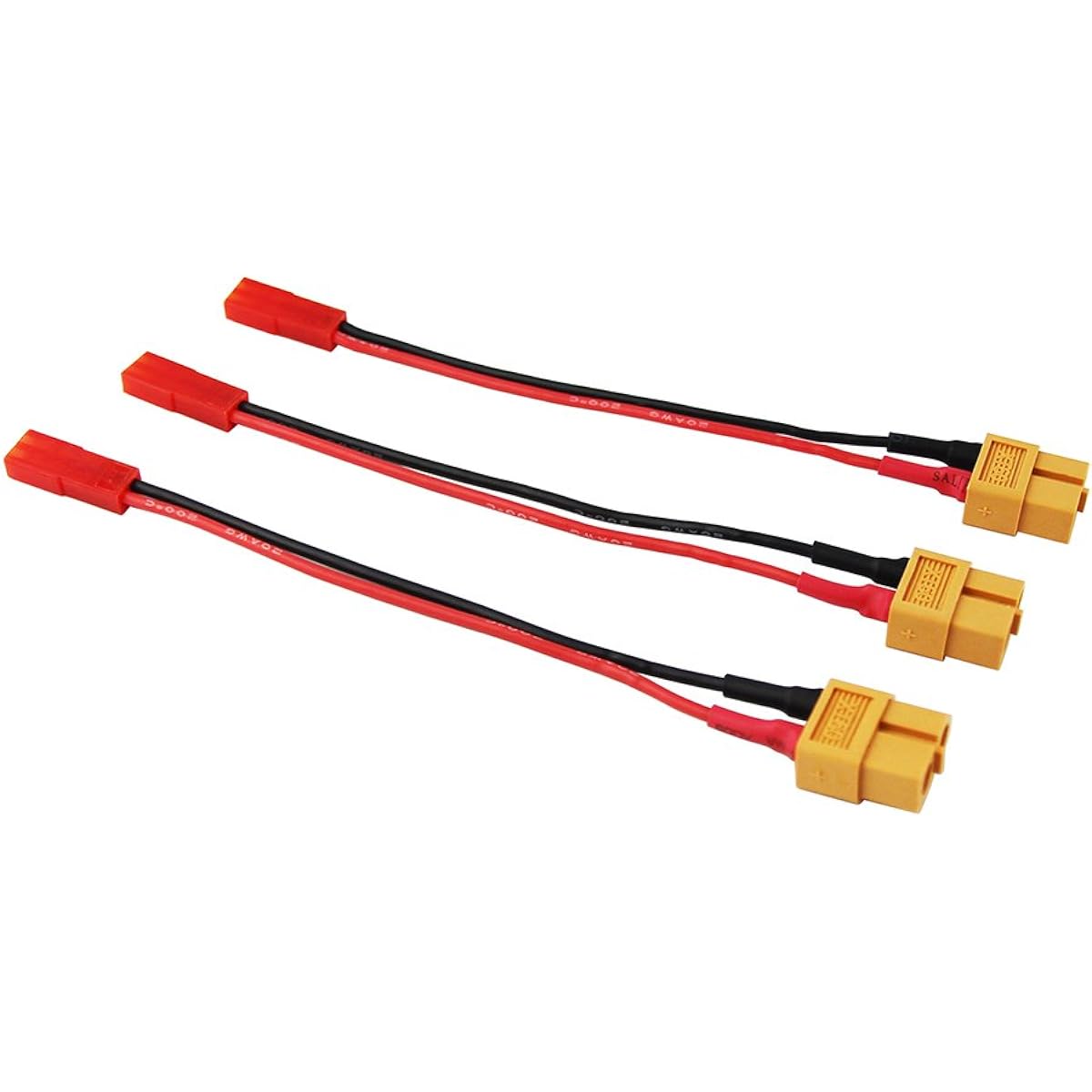 OliYin 3pcs Female XT-60 to Female JST Connector Adapter Cable LiPO XT60 3.93" 10cm 20awg Wire (Pack of 3)