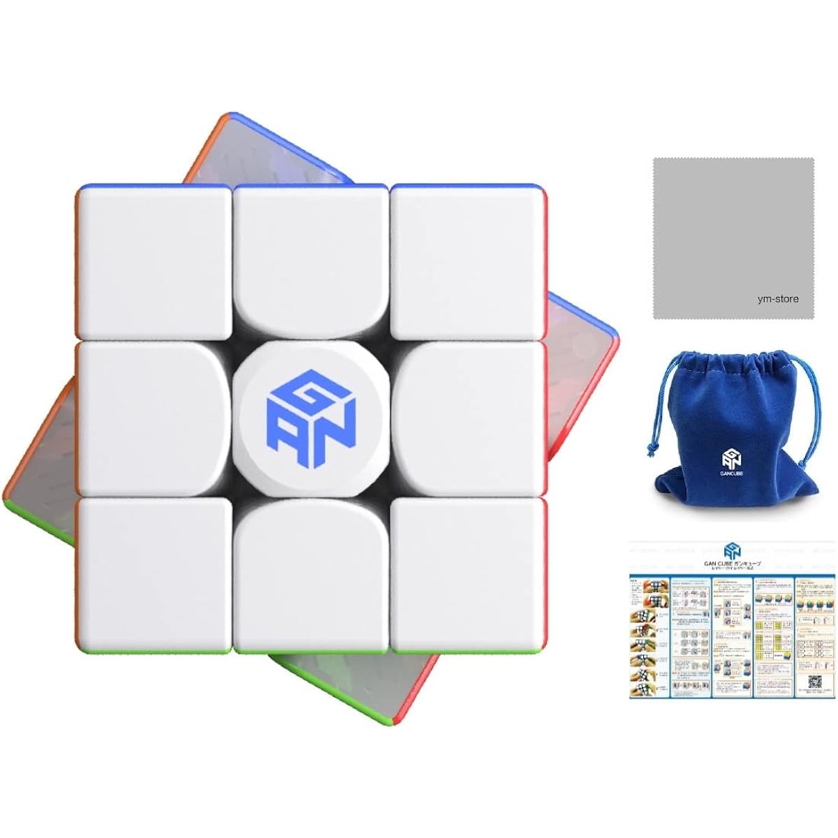 [Genuine product/Japanese solution instructions included] GAN 12 M Leap GANCUBE Guncube gan12m Magnet-equipped competition cube 3x3 (stickerless) [Japanese 6-sided solution instructions & GAN Bag (storage pouch) & cleaning cloth included]