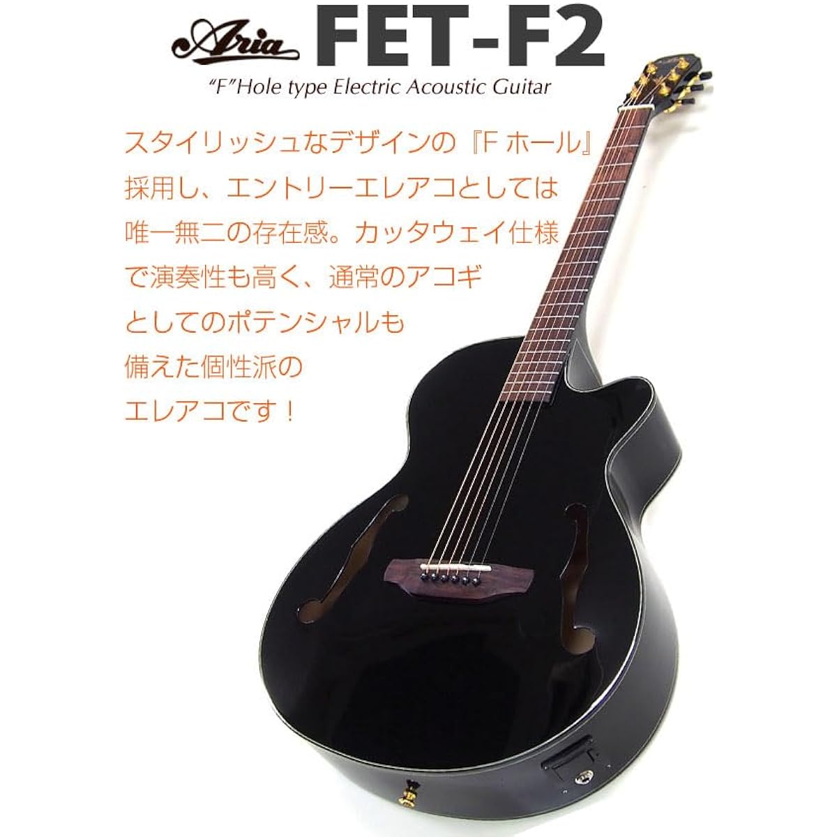 ARIA FET-F2 BnG BK electric acoustic guitar Aria F-hole acoustic guitar [with Ebi original pick] [98765]