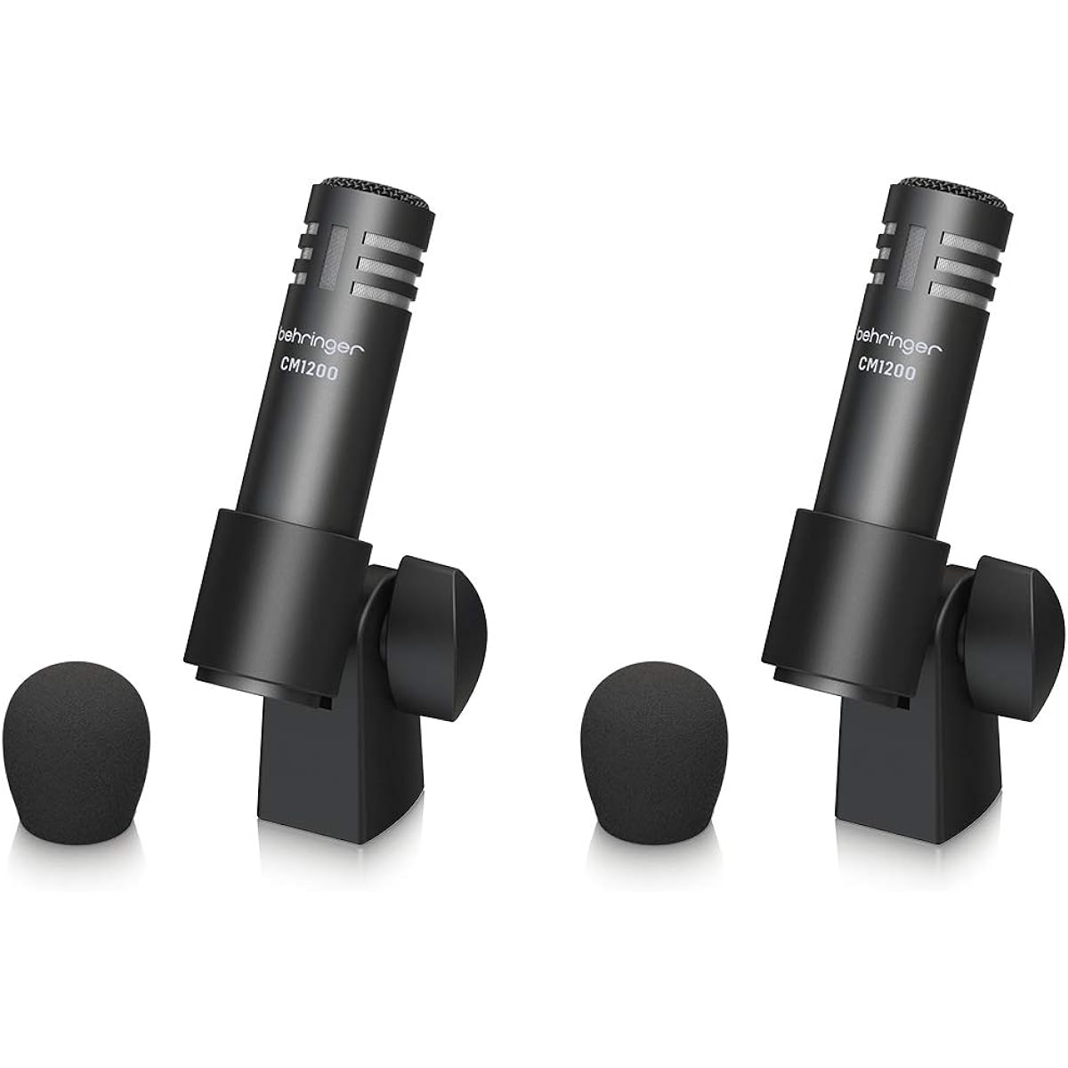 Behringer Behringer Drum Microphone Set of 7 Large Diaphragm Dynamic Microphone/Percussion Microphone/Overhead Stereo Matched Condenser Microphone Carrying Case Mic Stand Adapter Included BC1200 Black