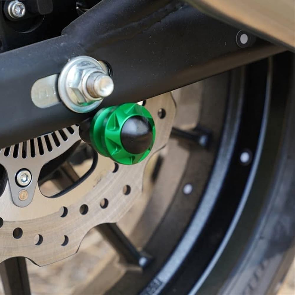 Swing Arm Spool Slider Stand For KA-WA-SA-KI Ninja Zx25r Zx-25r ZX25R 2020 2021 Motorcycle Swing Arm Spool Slider Stand Screw CNC Aluminum (Color: Green)