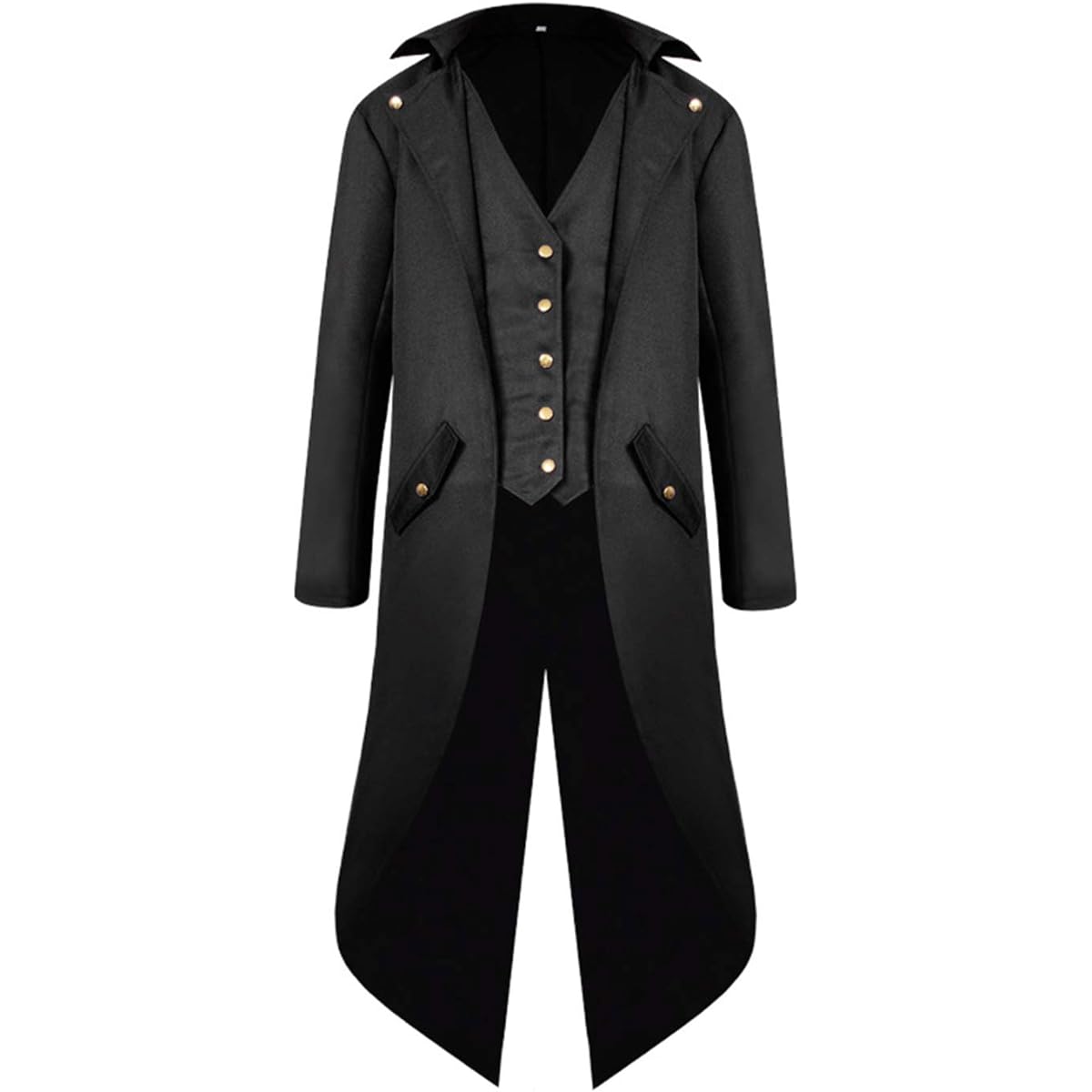 Boys Medieval Tailcoat Jacket Halloween Costume Gothic Steampunk Vintage Victorian Frock High Collar Uniform Coat