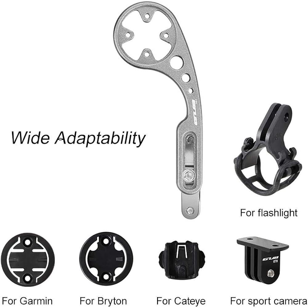 LIXADA Cycle Computer Bracket Out Front Bracket CATEYE BRYTON Garmin 31.8 and 25.4mm Light Adapter Bicycle Computer Mount Front Bike Mount