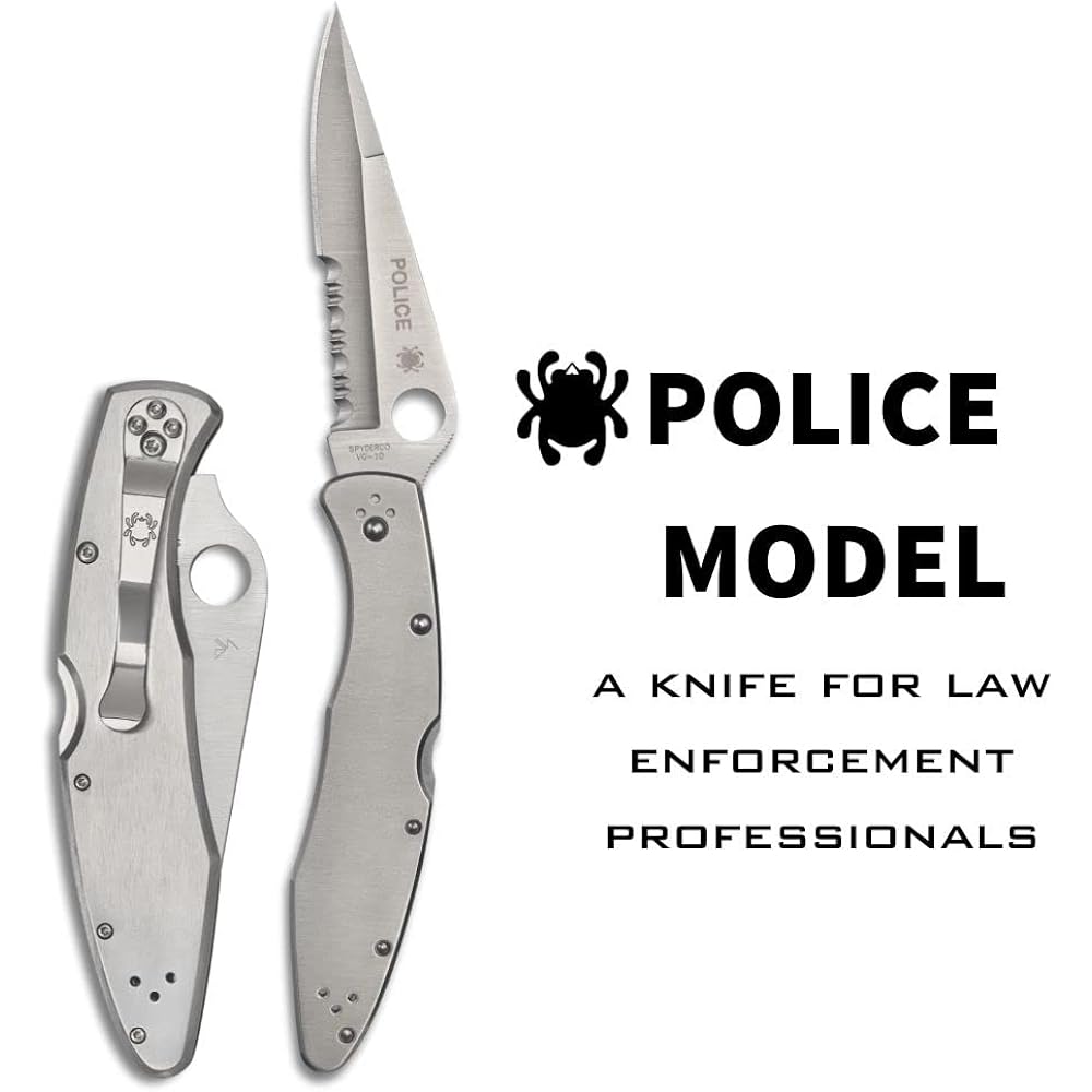 Spyderco Police Model Stainless Steel Half Wave Blade C07PS