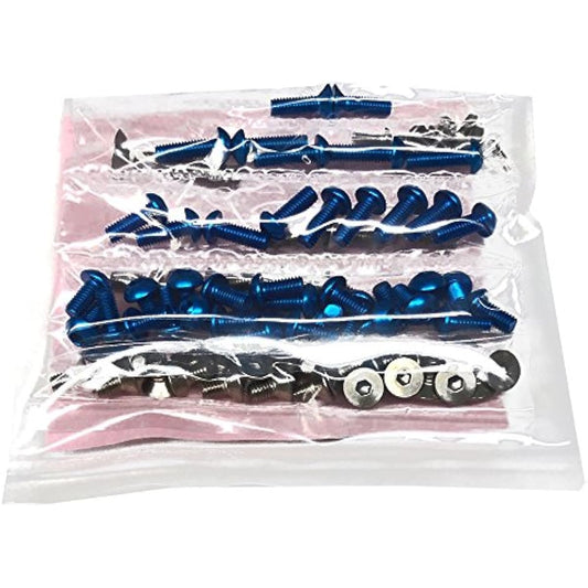 Titanium & Blue Aluminum Hex Screw Set SFC-182 for Tamiya TRF103