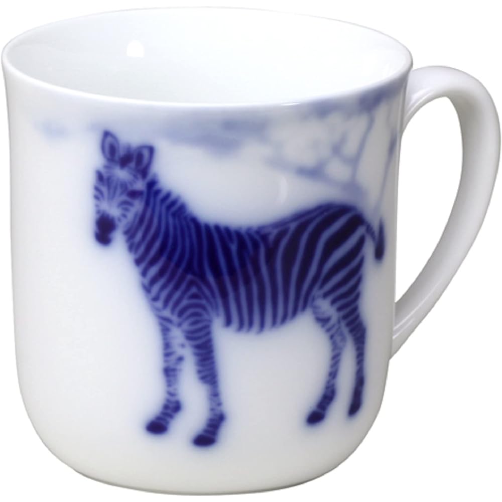 Okura Toen Blue Safari Mug (Zebra) <Microwave compatible> 124C/8200-1