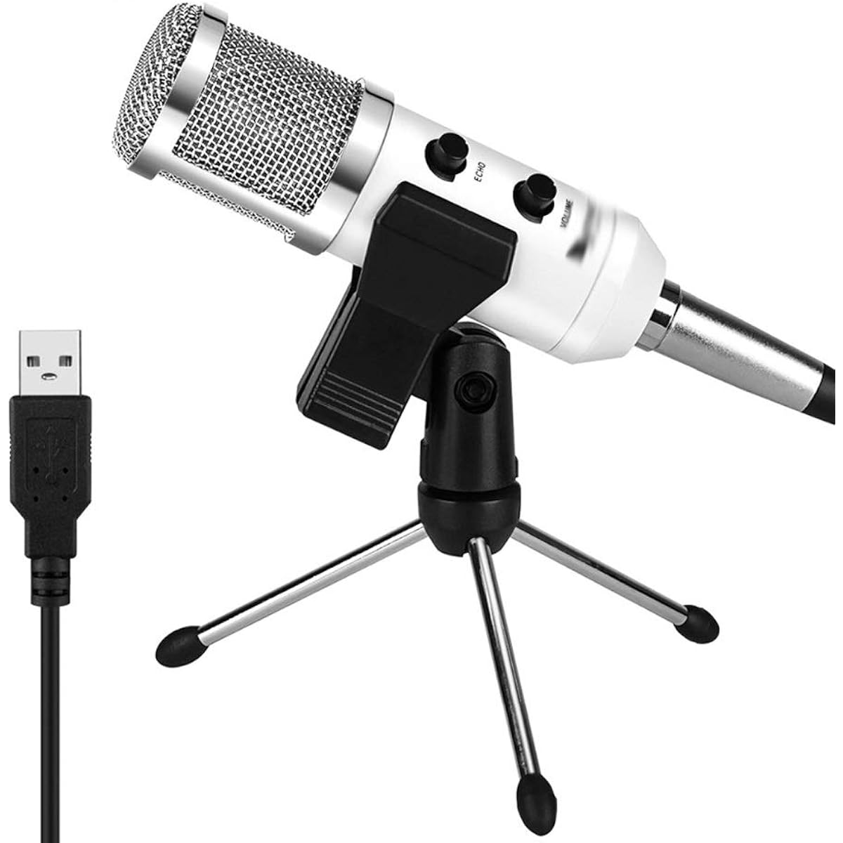 Microphone USB Microphone, Plug and Play Condenser Microphone for PC/Computer Podcasting One Line Meeting Self Studio Recording