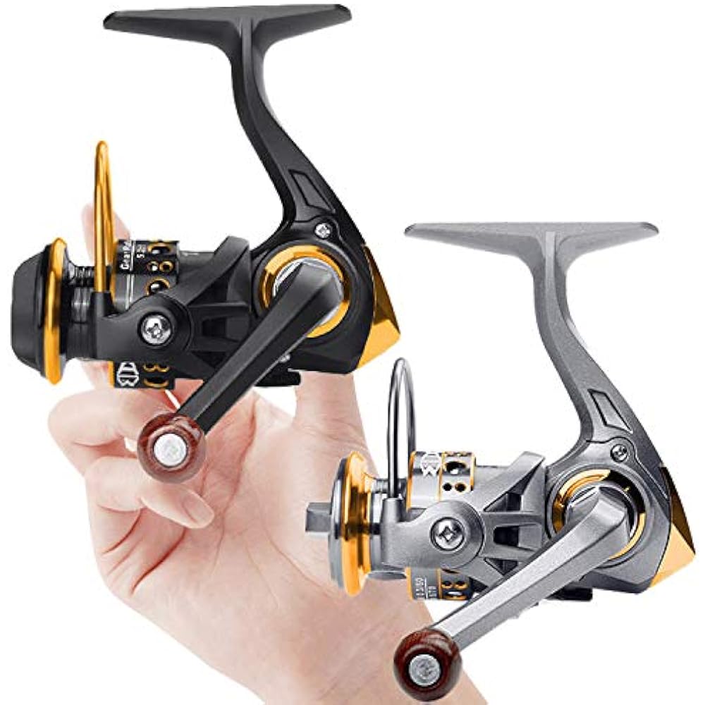 VISPREA Spinning Reel No. 500 Fishing Reel Reel Lightweight Maximum Drag Force 5kg Handling Easy to cast long distances Saltwater Freshwater Left and Right Interchangeable Handle Gear Ratio: 5.2:1 YU61