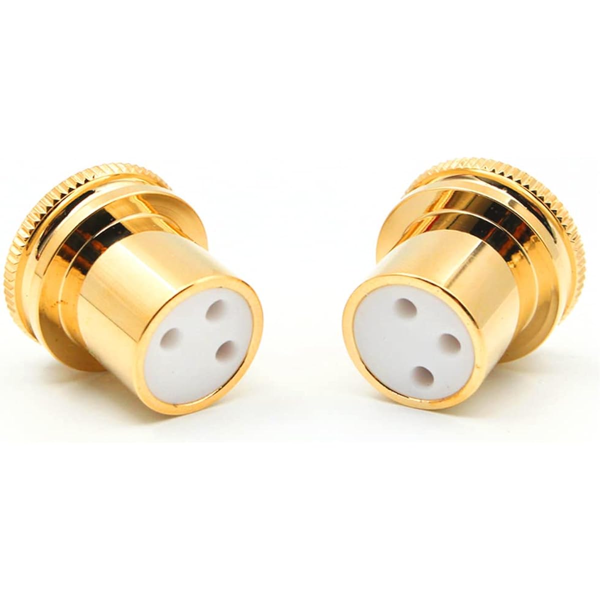 Tertullus XLR Cap Brass Gold Plated Noise Stopper Dustproof Shield Cap Protector Female Noise Reduction Cap 2 XLR Female Caps