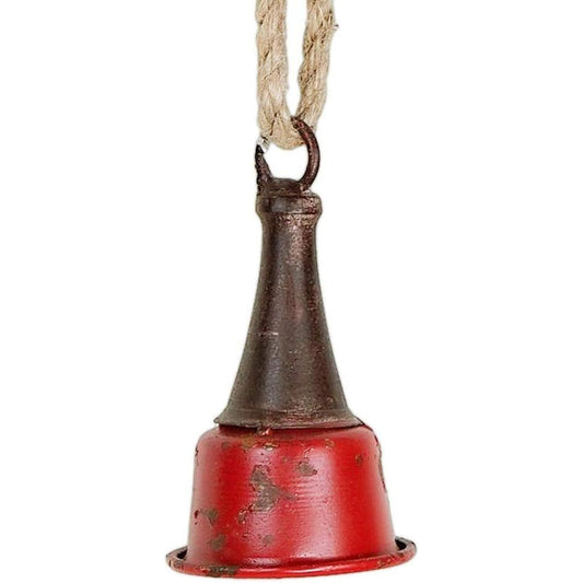 The Bridge Collection Small Rustic Red Metal Bell Ornament