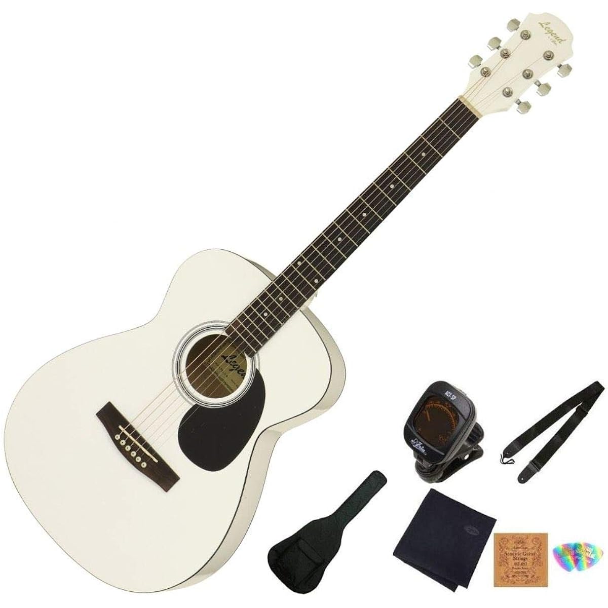 Legend by Aria FG-15/WH Acoustic Guitar Beginner Set Aria White