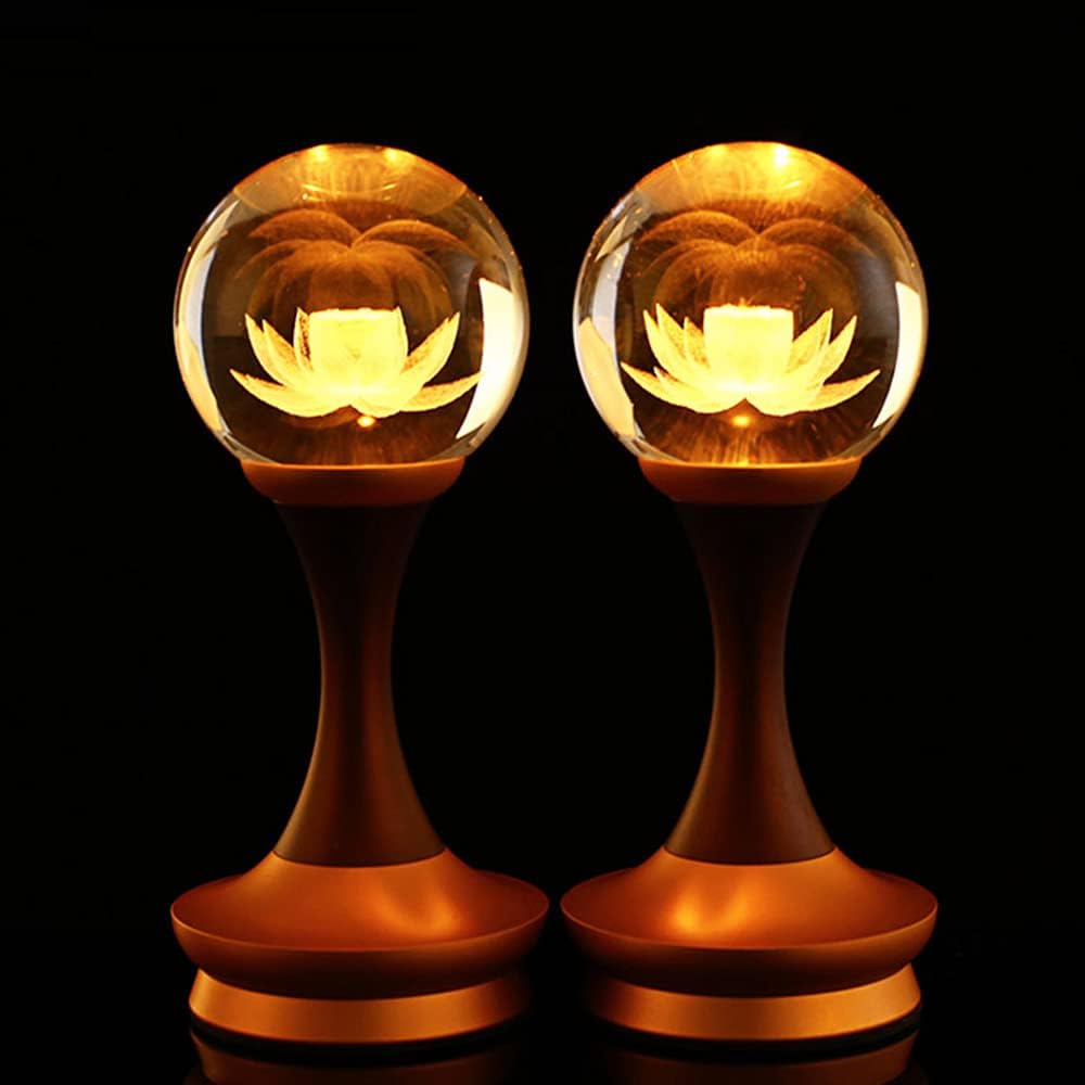 RAYWILL Lotus Flower, Buddha Flower, Lotus Flower, Lotus Lantern, Lotus Flower, Buddha Flower, Lotus, Artificial Flower, LED, Set of 2, 2-Way Power Supply Compatible, USB/Battery, Hasuhana, Buddhist Altar, Buddhist Ceremony, Buddhist Ceremony, Memorial S
