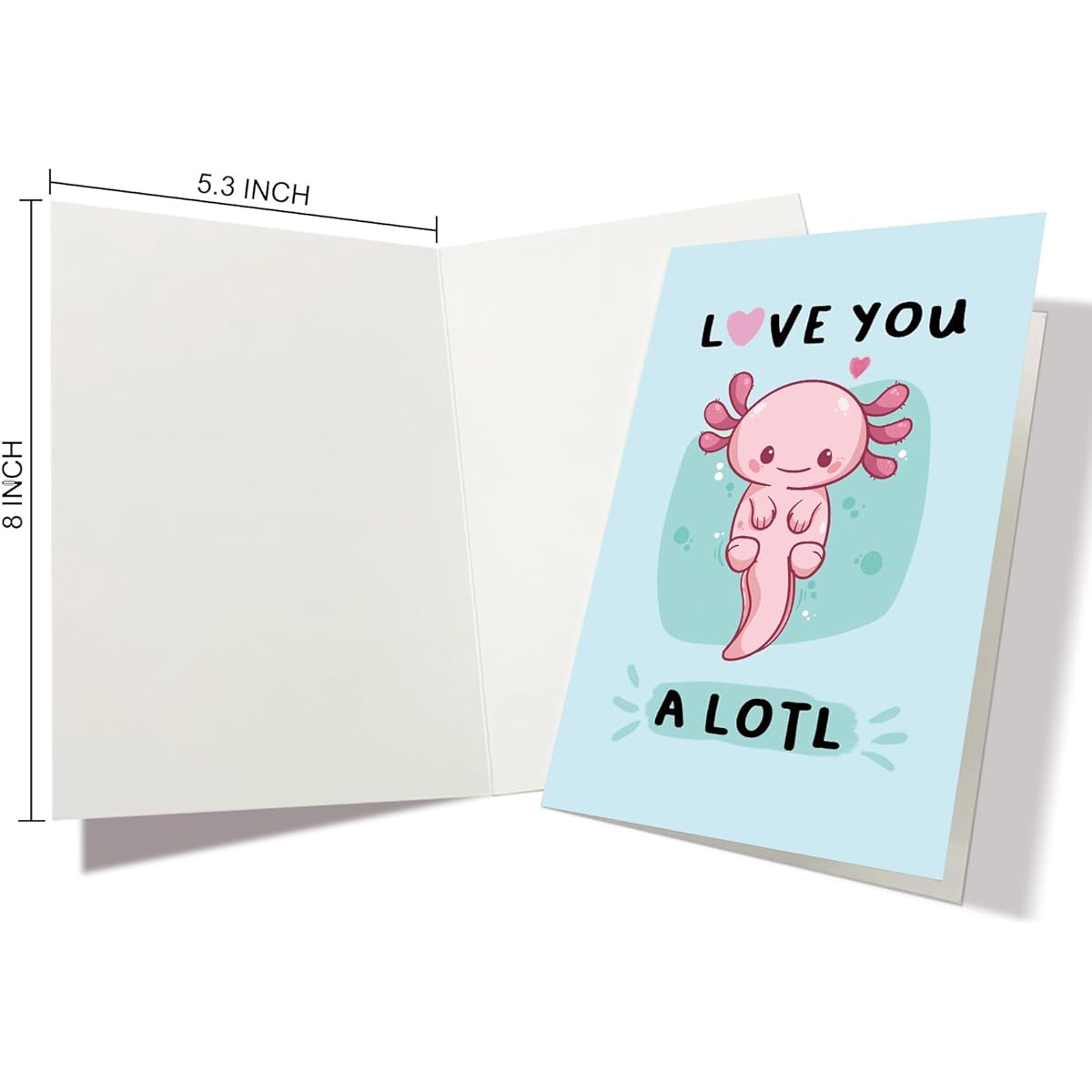 Nchigedy Punny Valentine's Day Card Funny Axolotl Birthday Card Boyfriend Cute Anniversary Card for Girlfriend Boyfriend I Love Her
