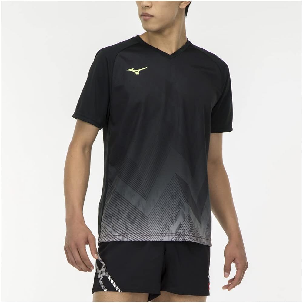 [Mizuno] Table Tennis Wear Game Shirt V-Neck Sweat Absorbent Quick Drying Dynamotion Fit JTTA Officially Approved 82JA2001