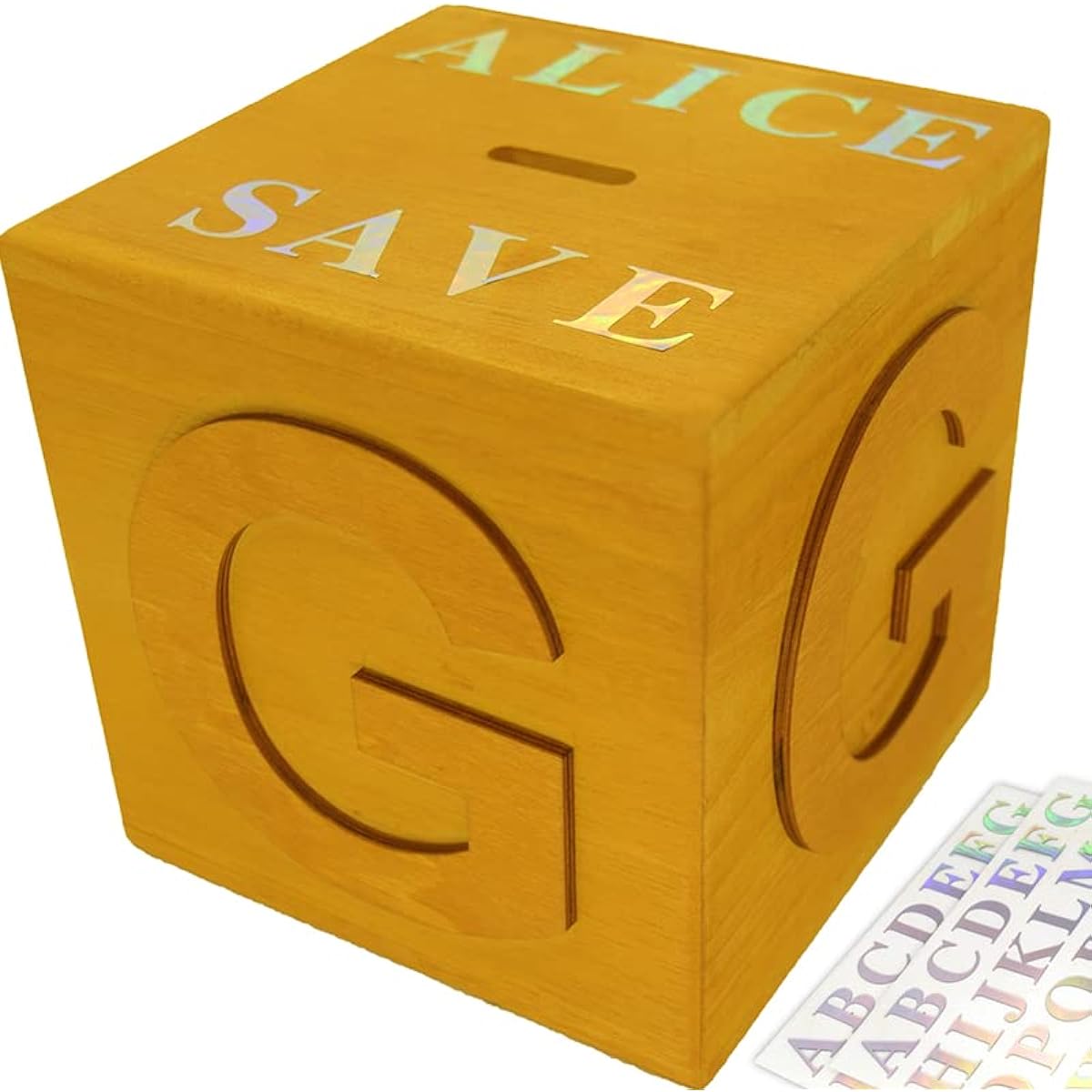Large Wooden Piggy Bank for Adults/Kids Boys Girls Letter Money Bank for Birthday, Christmas, New Year, Children's Day [Upgraded]