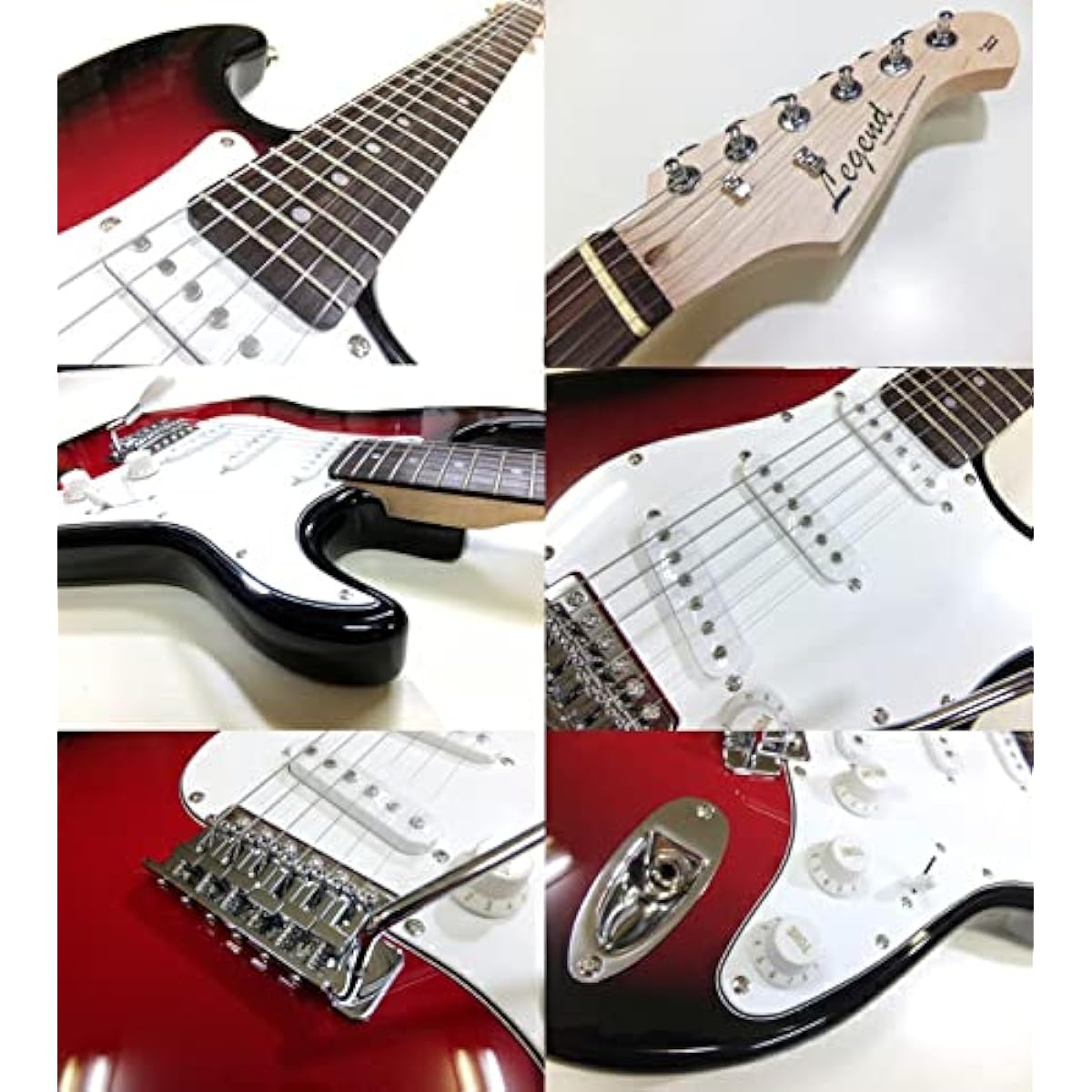 Electric guitar beginner set, Stratocaster type, with mini amp, 9-piece set, Legend LST-Z RBS [98765]
