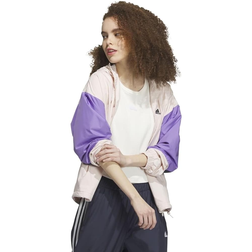 [Adidas] Jersey Top Color Block Loose Fit Windbreaker Jacket IEH78 Women's
