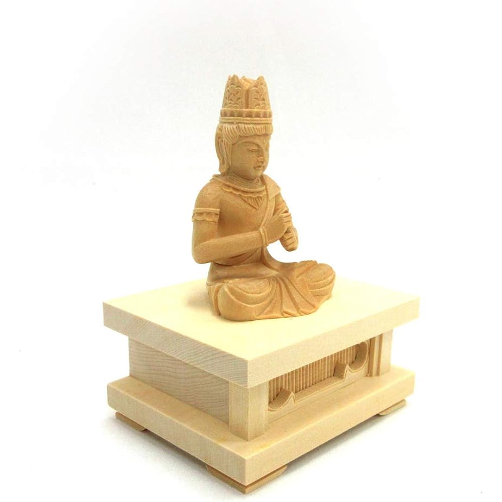 Kurita's special Buddha statue [Tathagata] (Vajra world) Dainichi Nyorai seated statue 2.0 dimensions (total height 13.5 cm, width 12 cm, depth 8 cm) High quality wood carving made of cypress wood, with square stand 5568