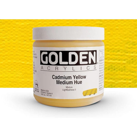 Golden Heavy Body Acrylic - Cadmium Yellow Medium Color - 16oz Jar