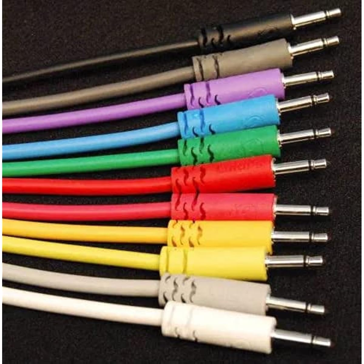 Luigis Modular Supply Spaghetti Urarack Patch Cables - 5 Pack Black Cables 24 (60cm)