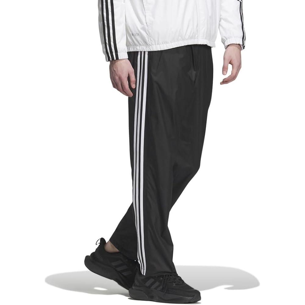 Adidas Jersey Bottom 3 Stripes Loose Fit Tapered Leg Open Hem WIND. RDY Wind Pants IJL71 Men's