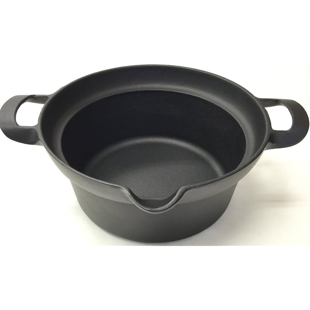 Nanbu Iron Craft Deep-fried Pot 22cm Iron Made in Japan 1.8L Black IC-011