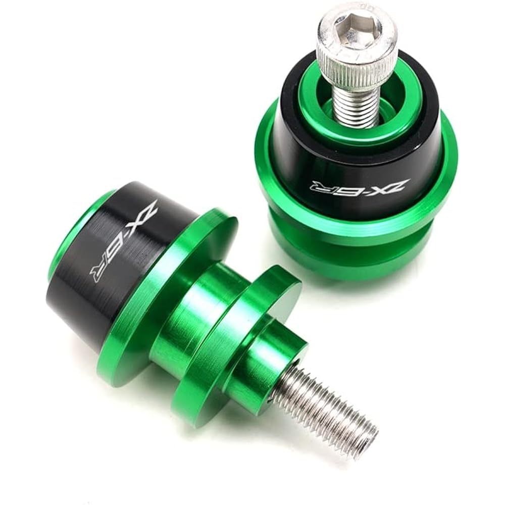 Swing Arm Spool Stand Screw Slider For Ka-wa-sa-ki Zx-6r Zx6r Zx636 2015-2018 2019 2020 Motorcycle M8 Swing Arm Slider Spool Stand Bobbin CNC Aluminum 8mm (Color: Green)