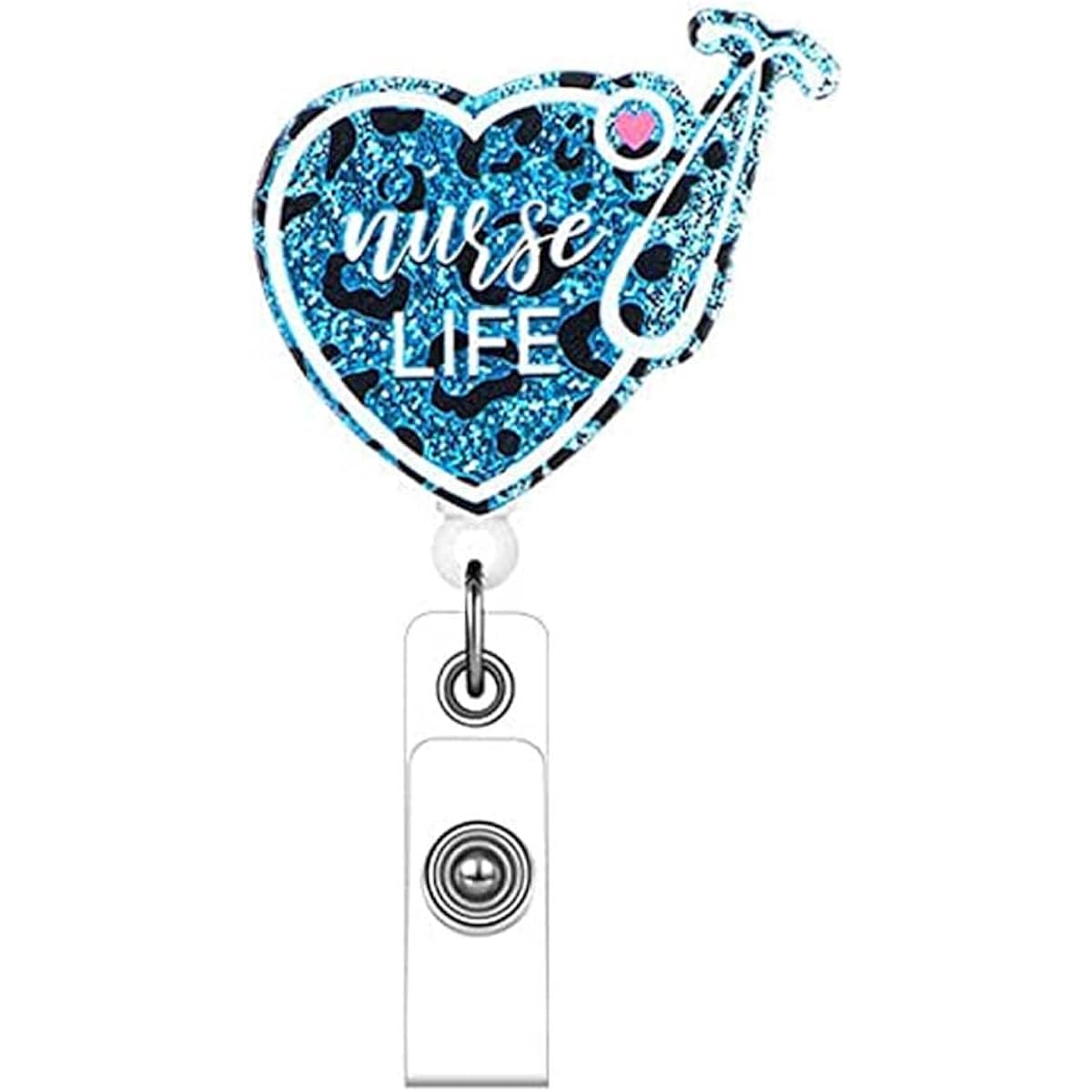 Badge reel-47-nurse life-heart-purple