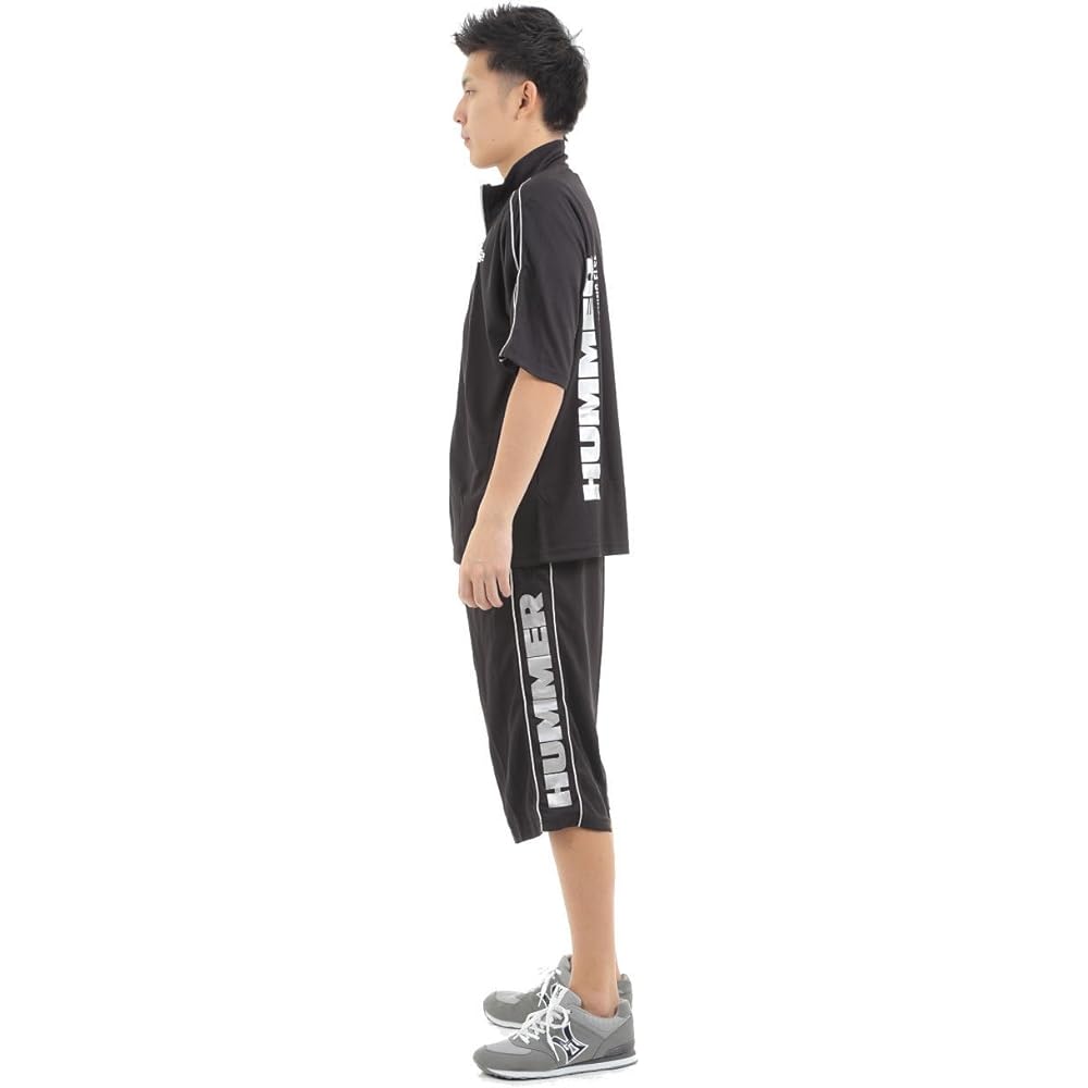 [Hammer] Short Sleeve/Half Pants (3/4 Length Pants) Men's Jersey Top and Bottom Set Setup Large Size T Suit Sweat Absorbent, Quick Drying, Deodorizing Function M L LL 3L 4L 5L Summer Jersey