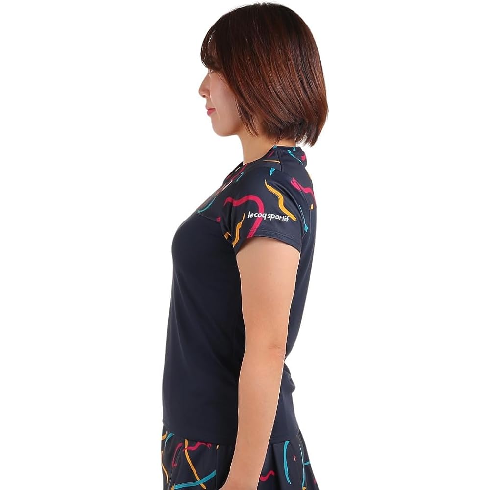 [Le Coq Sportif] T-shirt, Graphic Game Shirt, UV CUT (UPF50+) SUNSCREEN, Short Sleeve, Switchable, JTA Officially Approved, Official Game Sunscreen, Women's