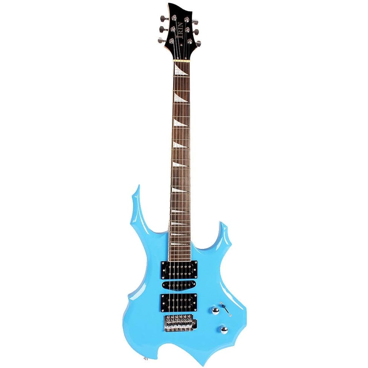 Beginner's Practice Guitar Electric Guitar 24 Grade Rosewood Beginner Student Plucked String Guitar Instrument Elementary School Student Adult Beginner Guitar (Color: Blue, Size: One size)